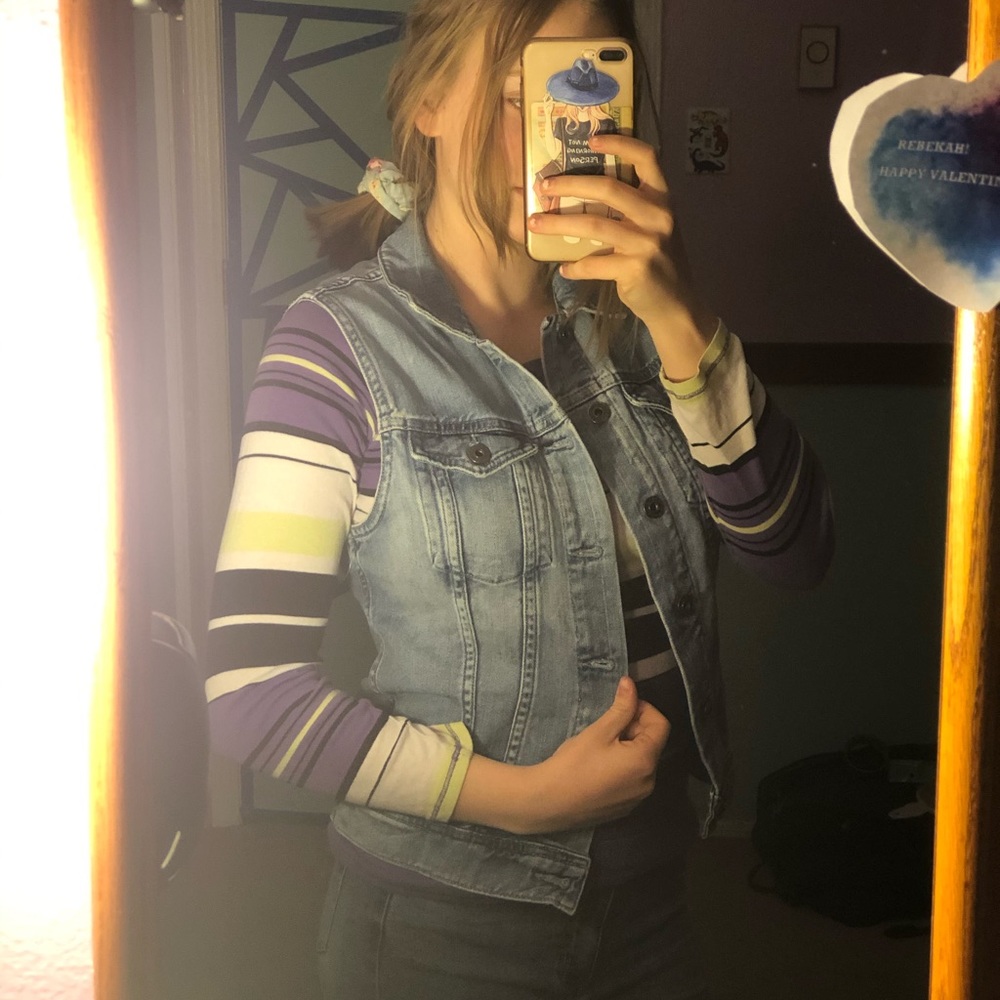 Blue denim vest